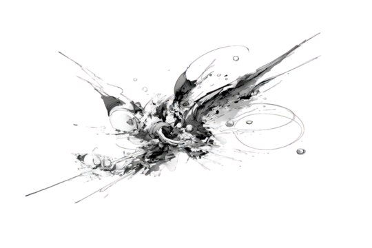 Abstract Ink Splatters In Monochrome