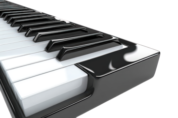 Black And White Electronic Keyboard Keys Close Up