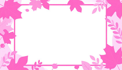 Light pink floral frame isolated on white background