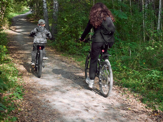 Fototapeta premium Bike Ride in the Forest