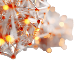 Abstract Network Structure With Orange Highlights