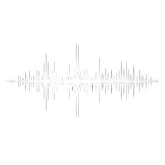 Audio waveform visual representation for sound design isolated PNG with Transparent Background