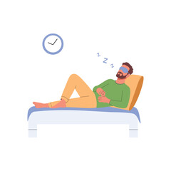 Bed Breathing Flat Vector Illustration