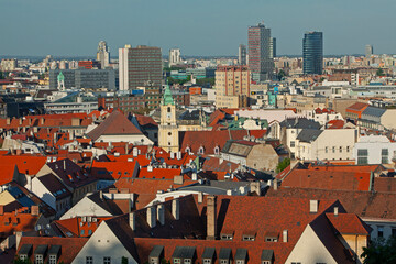 Aerial view of the skyline of Bratislava, the capital city of Slovakia