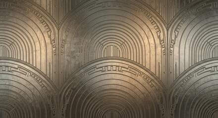 Fototapeta premium Elegant Art Deco Metallic Pattern Background Texture