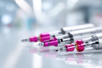 Detailed view of dental drill tips highlighting precision and design Generative AI