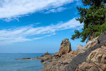The beautiful landscape of seashore on summer.