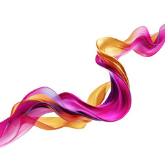 Abstract Flowing Ribbons in Magenta and Gold
