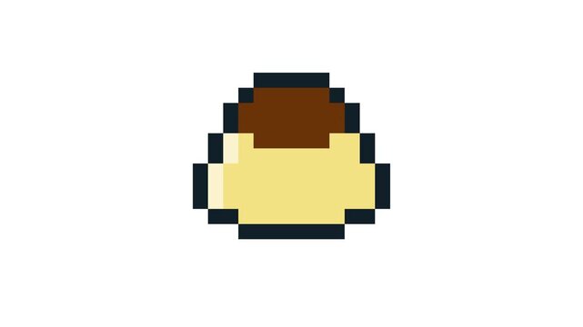 8-bit pixel art pudding dessert cup looped animation 4k 30fps