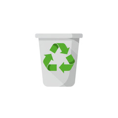 Recycle bin icon with green symbol isolated PNG with Transparent Background
