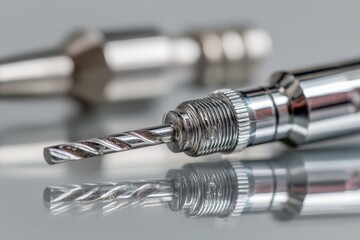 Polished dental drill and high speed handpiece captured in bright light Generative AI