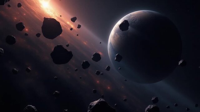 a large cluster of asteroids near an unknown planet