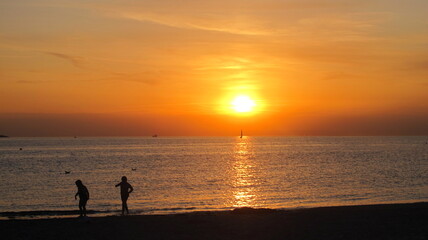 sunset on the beach in Sweden