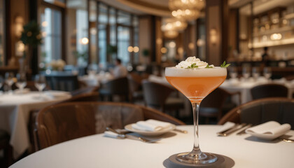 Elegant Cocktail in Upscale Restaurant Setting