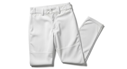 Professional White Baseball Pants Isolated on Clean White Background, Ideal for Sportswear, Athletic Uniforms, and Team Apparel