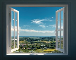 Open window aerial view background.Estate wallpaper. High quality