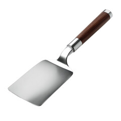 Contemporary Asian Kitchen Wok Spatula with Stainless Steel Handle isolated [Transparent Background PNG].