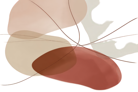 Abstract Shapes In Soft Pastel Colors With Minimalist Lines - Powered by Adobe