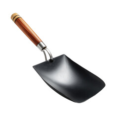 Contemporary Asian Kitchen Wok Spatula with Stainless Steel Handle isolated [Transparent Background PNG].