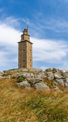 Tower of Hercules in the city of A Coruna, Galicia, Spain.