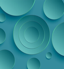 Abstract background template green circles 3d