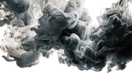 Abstract Gray And White Ink Blobs