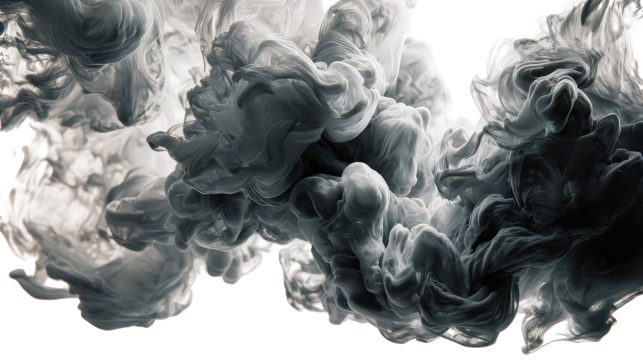 Abstract Gray And White Ink Blobs