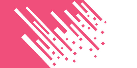 Diagonal geometric lines background. Pink drop on white color diagonal. Abstract background with color square shapes. Vector illustration. Square Lines Halfton style. Element for design.