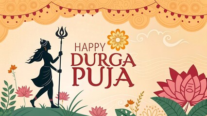 Durga Puja design vector, durga puja illustration, Durga face, Happy Durga Puja