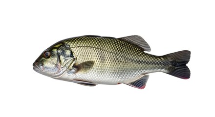 Fototapeta premium Isolated freshwater fish with scales and fins on a white background studio shot close up view