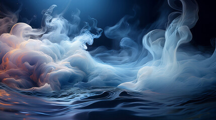 Seamless Ethereal Texture: Smoke Spreading Across a Still Water Surface

