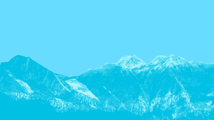Snowy mountains on a blue background. Vector illustration for your design