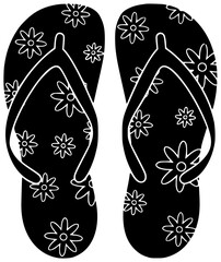 beach illustration vacation silhouette summer logo holiday icon travel outline tropical footwear leisure fashion pair sand sea relaxation flip shape lifestyle vector graphic background