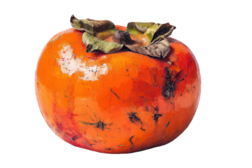 Close Up Ripe Persimmon Fruit