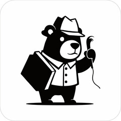 Bear character logo illustration