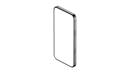 iPhone 16 Pro Max mockup with transparent screen and background for web design and app presentation.
