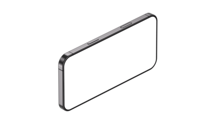 Mockup iPhone on transparent background. Side view with empty blank screens for web design and UX/UI.