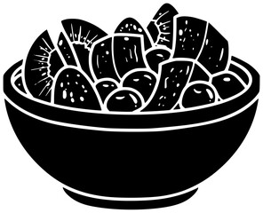 fresh illustration breakfast silhouette healthy logo bowl icon food outline diet fruit smoothie delicious vegetarian dessert organic nutrition sweet shape cream vector graphic background