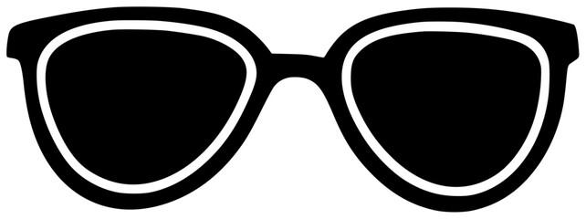 sunglasses illustration sun silhouette summer logo fashion icon glasses outline retro optical modern accessory style eye black frame trendy shape with vector graphic background