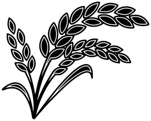 farmer illustration agriculture silhouette wheat logo harvest icon food outline rice natural plant field nature farm organic grain farming shape with vector graphic background