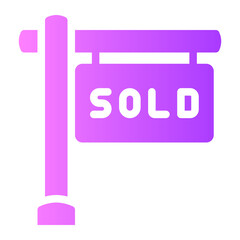 sold sign gradient icon
