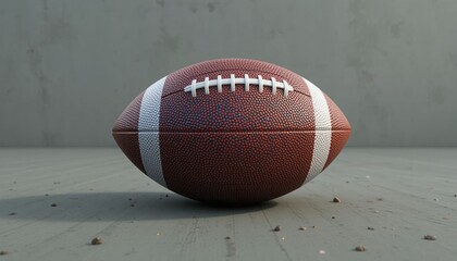 American football with colorful pixelation in a 3D render
