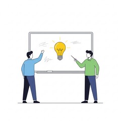 business man presentation on white background illustration 