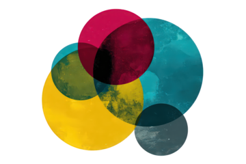 Abstract Intersecting Circles In Vibrant Colors