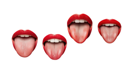 Lips open tongue on transparent background png