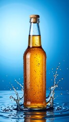 bottle of beer with drops