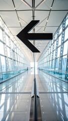 Obraz premium Black arrow sign modern glass walkway image