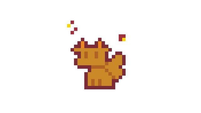 8-bit pixel art dragon burn looped animation 4k 30fps