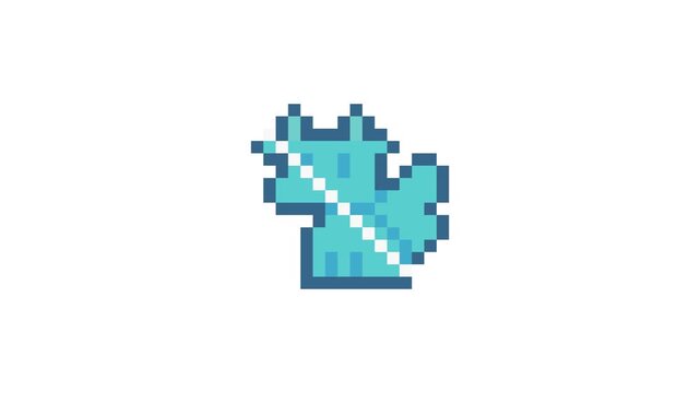 8-bit pixel art dragon frozen looped animation 4k 30fps