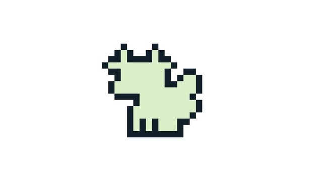 8-bit pixel art dragon hurt looped animation 4k 30fps